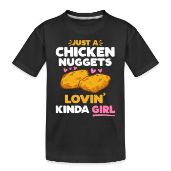 Chicken Nugget Liebhaber Chicken Nuggets - Kinder Premium Bio T-Shirt - Schwarz - Vorne