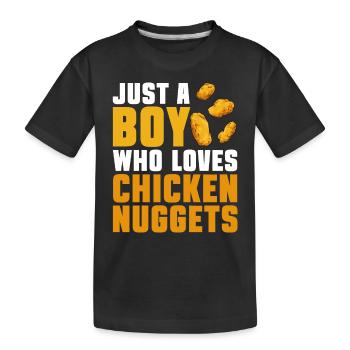 Chicken Nugget Liebhaber Chicken Nuggets - Kinder Premium Bio T-Shirt - Schwarz - Vorne