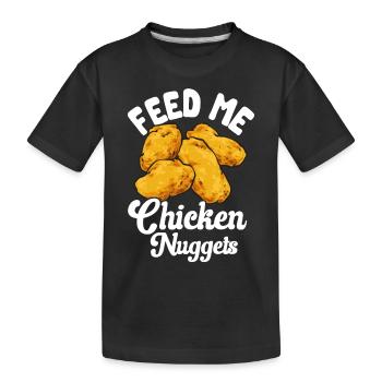 Chicken Nugget Liebhaber Chicken Nuggets - Kinder Premium Bio T-Shirt - Schwarz - Vorne