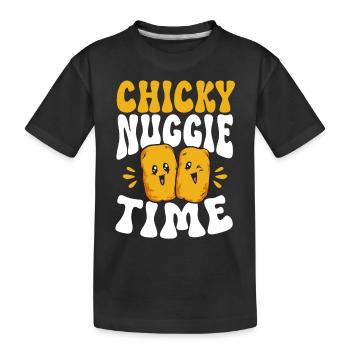 Chicken Nugget Liebhaber Chicken Nuggets - Kinder Premium Bio T-Shirt - Schwarz - Vorne