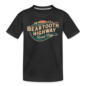 Beartooth Highway Road Trip Adventure - Kids' Premium Organic T-Shirt - black - Front