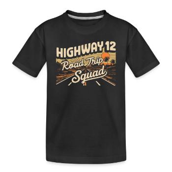 Highway 12 Road Trip Squad Sunset - Kids' Premium Organic T-Shirt - black - Front