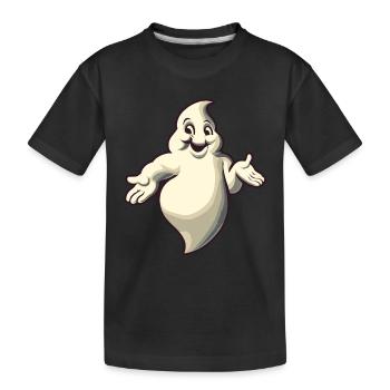 Funny Vintage Ghost Knows Nothing Halloween - Kids' Premium Organic T-Shirt - black - Front