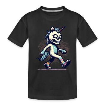 Zombie Einhorn Undead Mystical Creature - Kinder Premium Bio T-Shirt - Schwarz - Vorne