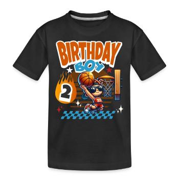 Basketball 2nd Birthday Children's Birthday Party - Kids' Premium Organic T-Shirt - black - Front