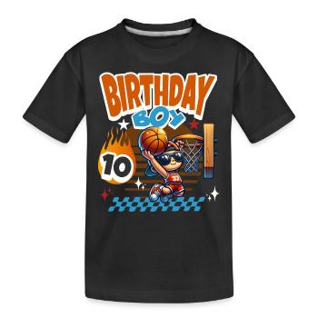 Basketball 10th Birthday Children's Birthday Party - Kids' Premium Organic T-Shirt - black - Front