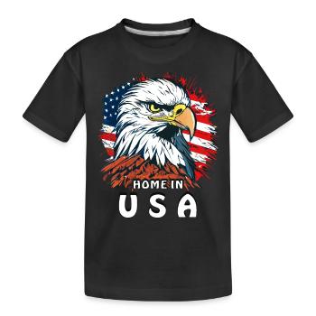 HABITAT DU PYGARGUE À QUEUE BLANCHE AUX ÉTATS-UNIS - T-shirt bio Premium Enfant - noir - Devant