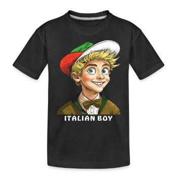 BOY ITALY ITALIAN BOY - Kids' Premium Organic T-Shirt - black - Front