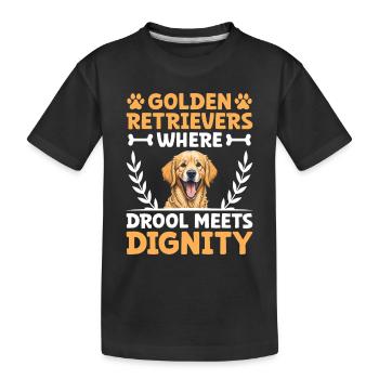 Golden Retrievers où la bave rencontre la dignité GR Dog - T-shirt bio Premium Enfant - noir - Devant