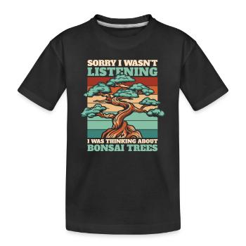 Dachte an Bonsai Bäume Indoor Bonsai - Kinder Premium Bio T-Shirt - Schwarz - Vorne