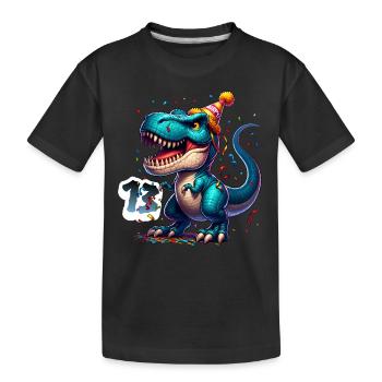 T Rex Dinosaure 13e anniversaire Enfants Anniversaire - T-shirt bio Premium Enfant - noir - Devant