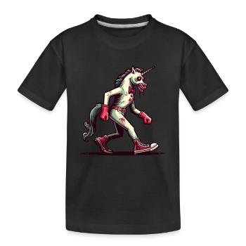 Zombie Einhorn Undead Mystical Creature - Kinder Premium Bio T-Shirt - Schwarz - Vorne