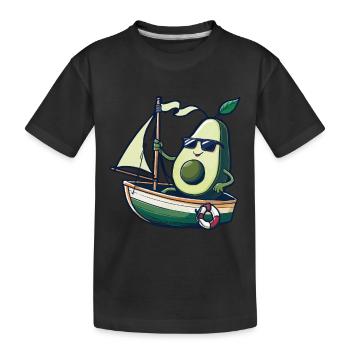 Obst Avocado Bootfahren Geschenk - Kinder Premium Bio T-Shirt - Schwarz - Vorne