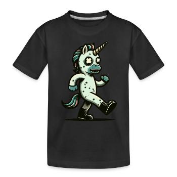 Zombie Einhorn Undead Mystical Creature - Kinder Premium Bio T-Shirt - Schwarz - Vorne