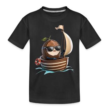 Obst Kokosnuss Bootfahren Geschenk - Kinder Premium Bio T-Shirt - Schwarz - Vorne