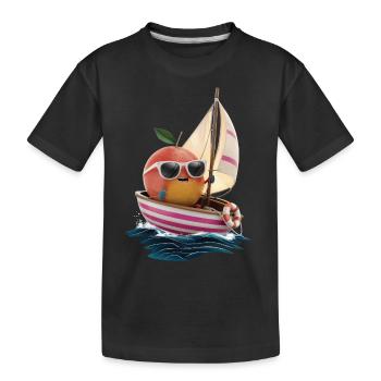 Obst Grapefruit Bootfahren Geschenk - Kinder Premium Bio T-Shirt - Schwarz - Vorne