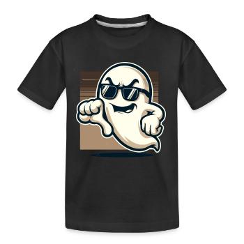 Un fantôme cool donne des pouces vers le bas drôle Halloween - T-shirt bio Premium Enfant - noir - Devant