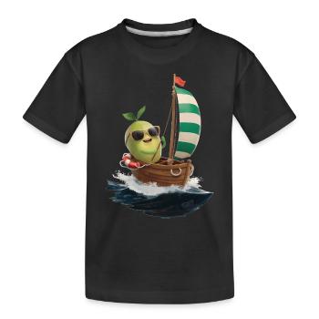 Frucht Guave Bootfahren Geschenk - Kinder Premium Bio T-Shirt - Schwarz - Vorne