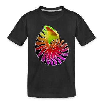 Muschel lila gruen schwarz - Kinder Premium Bio T-Shirt - Schwarz - Vorne