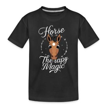 Guérison par l’équithérapie et - T-shirt bio Premium Enfant - noir - Devant