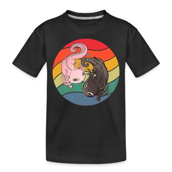 Ying and Yang Axolotl - Kinder Premium Bio T-Shirt - Schwarz - Vorne
