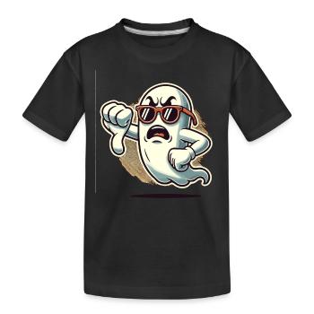 Cool Ghost donne des pouces vers le bas Fantôme d’Halloween - T-shirt bio Premium Enfant - noir - Devant