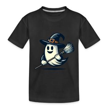 Drôle Sorcière Sorcière Balai Halloween Fun - T-shirt bio Premium Enfant - noir - Devant