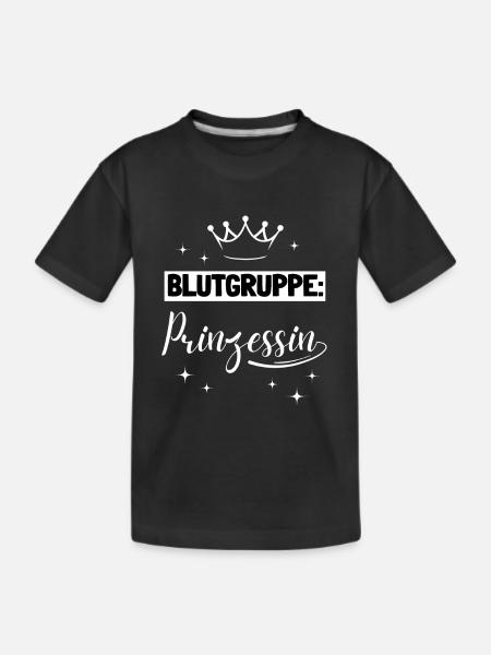 Blood Type Princess Funny Women - Kids' Premium Organic T-Shirt - black