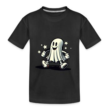 Funny Vintage Ghost Retro Art Style Halloween - Kids' Premium Organic T-Shirt - black - Front