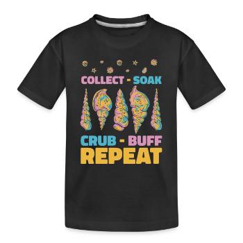 Sammeln Soak Crub Repeat Bivalvia Seashell - Kinder Premium Bio T-Shirt - Schwarz - Vorne