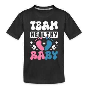 Team healthy baby - Kinder Premium Bio T-Shirt - Schwarz - Vorne