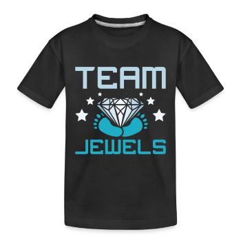 Gender Reveal Team boy team jewels - Kinder Premium Bio T-Shirt - Schwarz - Vorne