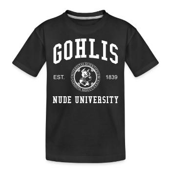 Leipzig Gohlis Nude University Universität Uni - Kinder Premium Bio T-Shirt - Schwarz - Vorne