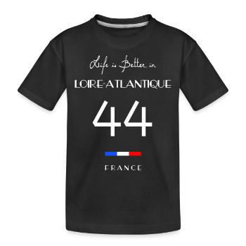 Life is better in LOIRE-ATLANTIQUE Number 44 Loire - T-shirt bio Premium Enfant - noir - Devant