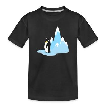 Glacier With Penguin Bird Animal Habitat T-Shirt - Kids' Premium Organic T-Shirt - black - Front