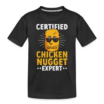 Chicken Nugget Liebhaber Chicken Nuggets - Kinder Premium Bio T-Shirt - Schwarz - Vorne