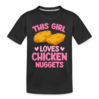 Chicken Nugget Liebhaber Chicken Nuggets - Kinder Premium Bio T-Shirt - Schwarz - Vorne