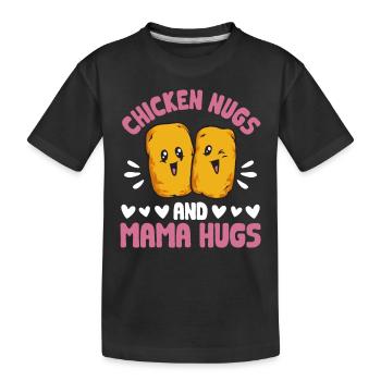 Chicken Nugget Liebhaber Chicken Nuggets - Kinder Premium Bio T-Shirt - Schwarz - Vorne