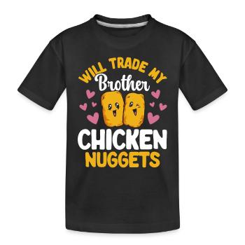 Chicken Nugget Liebhaber Chicken Nuggets - Kinder Premium Bio T-Shirt - Schwarz - Vorne