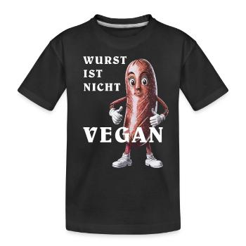 LA SAUCISSE N’EST PAS VÉGÉTALIENNE - T-shirt bio Premium Enfant - noir - Devant