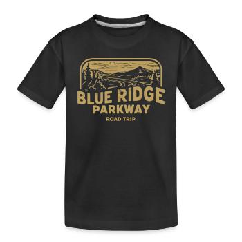 Blue Ridge Parkway Road Trip Abenteuer - Kinder Premium Bio T-Shirt - Schwarz - Vorne