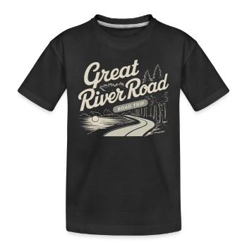 Great River Road Road Road Trip Paysage - T-shirt bio Premium Enfant - noir - Devant