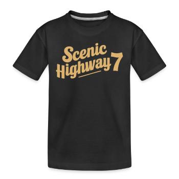 Scenic Highway 7 lettering - Kids' Premium Organic T-Shirt - black - Front