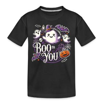 Cheerful spirit with saying "Boo to You" - Kids' Premium Organic T-Shirt - black - Front