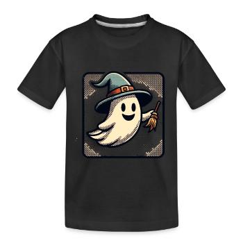 Drôle Sorcière Fantôme Sorcières Balai Halloween - T-shirt bio Premium Enfant - noir - Devant