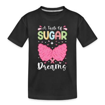 Cotton candy fairground funfair sweets - Kids' Premium Organic T-Shirt - black - Front