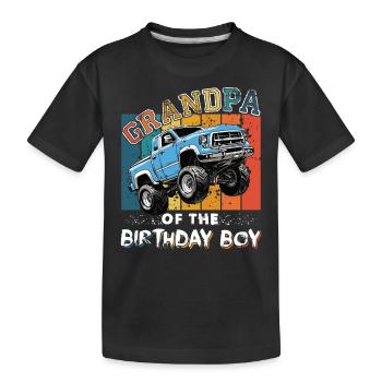 Grandpa of the Birthday Boy Monster Truck Party - Kids' Premium Organic T-Shirt - black - Front