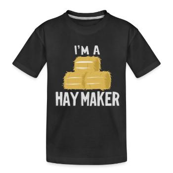 Lustiger Heumacher Bauernhof Lebensstil Heu - Kinder Premium Bio T-Shirt - Schwarz - Vorne