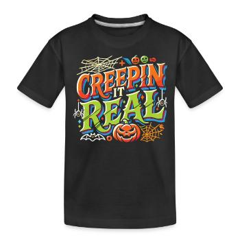 Creepin' It Real - Colorful Playful Halloween Shirt - Kids' Premium Organic T-Shirt - black - Front
