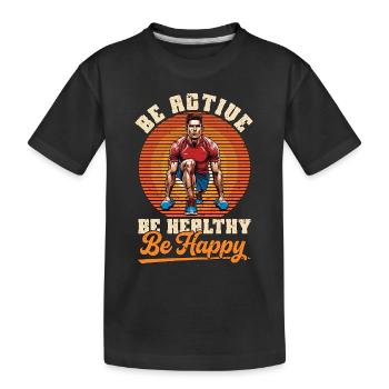 Coach de santé Être actif Être en bonne santé Être entraîneur de fitness - T-shirt bio Premium Enfant - noir - Devant